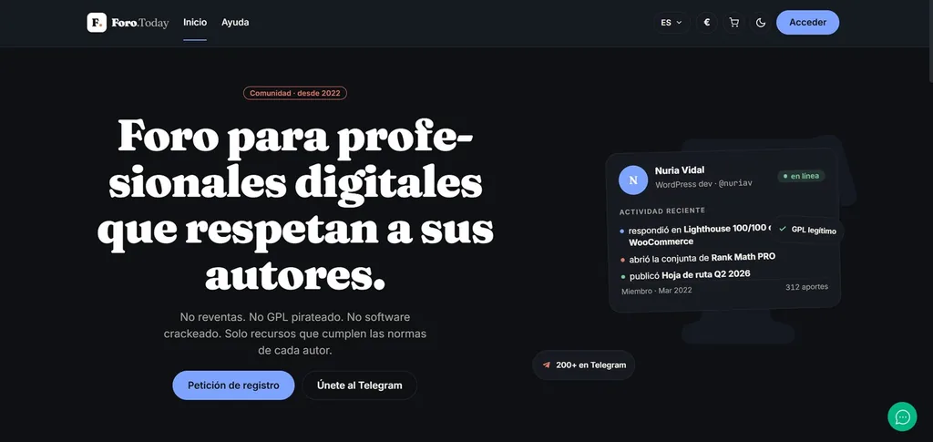 Foro.Today, web creada por Nuberona