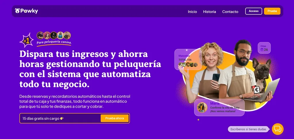 Pawky, web creada por Nuberona
